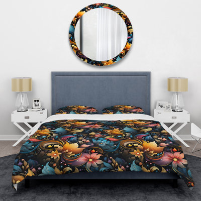 Literie céleste rose et bleu à motif cachemire