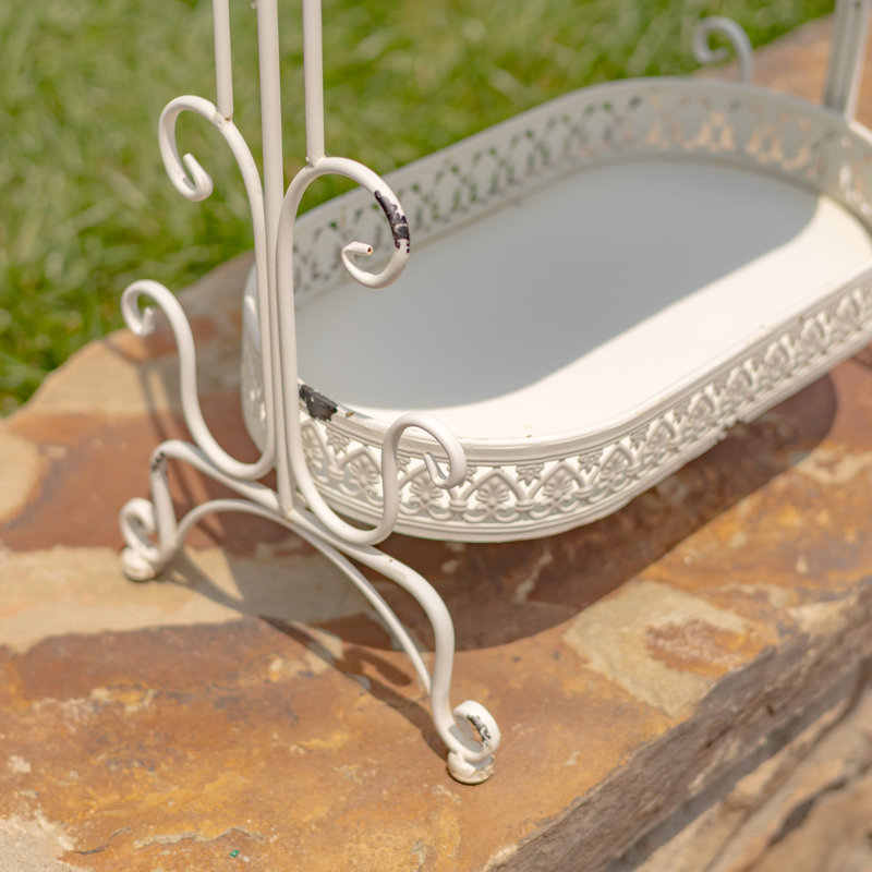 Support pour plante Nimley, Blanc antique