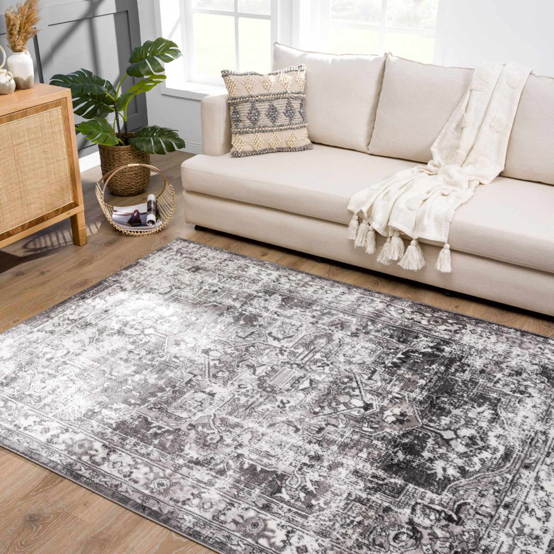 Tapis gris Eddie, Rectangle 8 pi 10 po x 12 pi