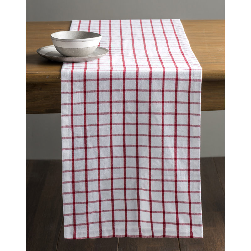 Checkered 100% Cotton Table Runner, Samba
