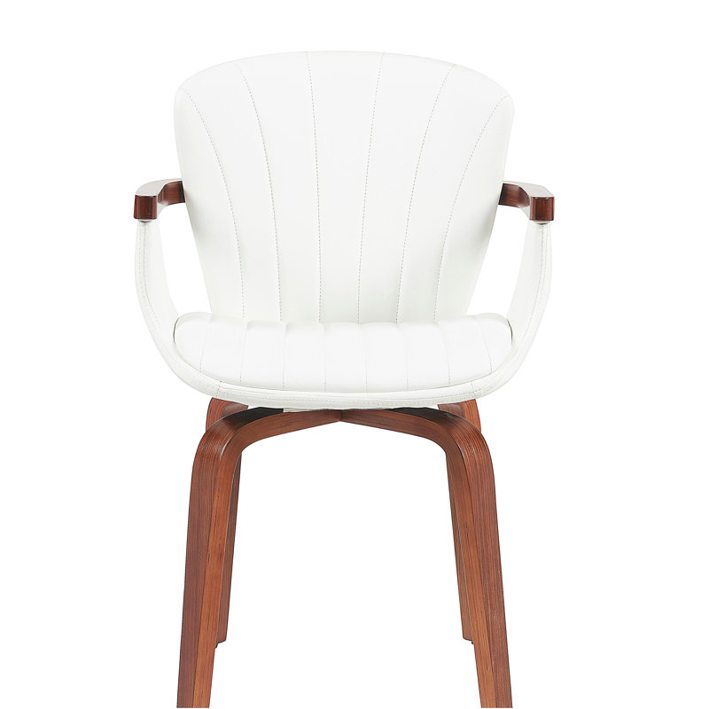 Ensemble de chaises pivotantes Mid-Century modernes en bois cintré (ensemble de 2), Blanc