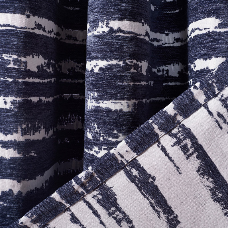 Antoni Room Darkening Curtain Single Panel, Navy Blue, 52" W x 84" L