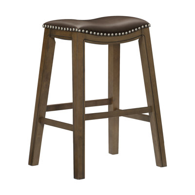 Zackery Upholstered Counter Stool with Solid Wood Frame