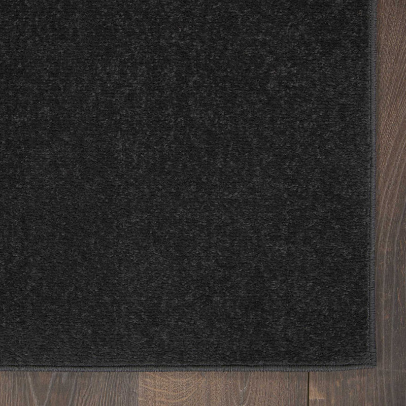 Tapis intérieur / extérieur noir Mullican Sandy, Carré 9 pi