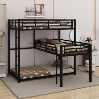 Faulks L Shape Triple Twin Bunk Bed