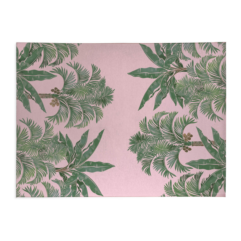 Tapis de cuisine léger antidérapant In the Jungle, Rectangle 4pi x 6 pi, Rose