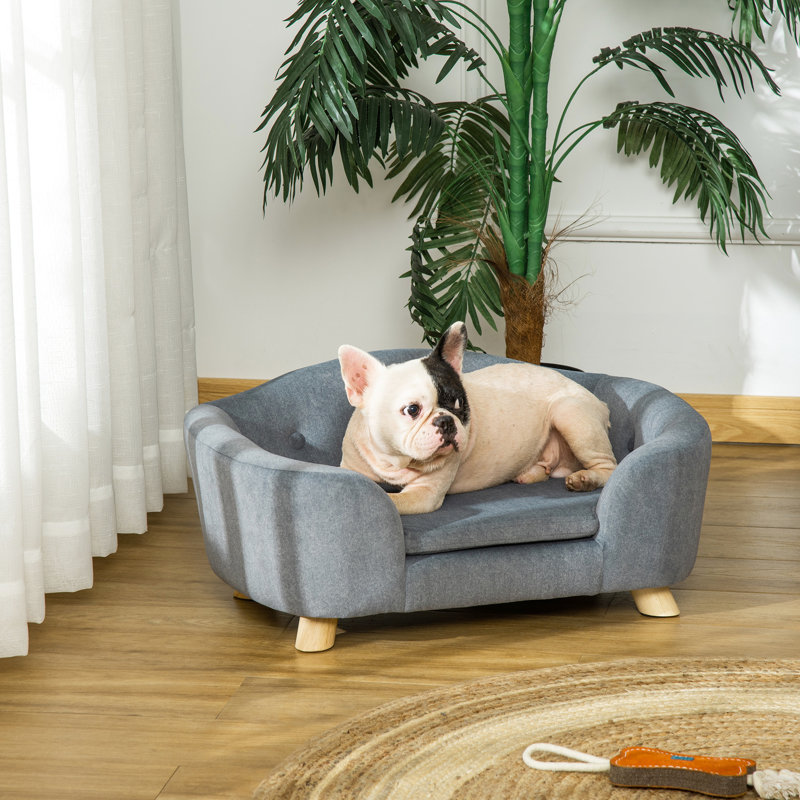 Canapé miniature pour chien - gris, lavable, imperméable. Confort pour animaux de compagnie Lit pour chat imperméable et amovible. Confortable