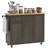 Triple-Cabinet Rolling Kitchen Island On Wheels, Kitchen Cart With Storage Shelf Adjustment, Rolling Utility Cart With Wood Top, Towel Rack, Big Drawer