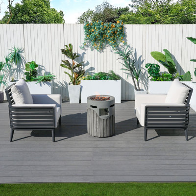 3-Piece Patio Furniture Set With Fire Pit