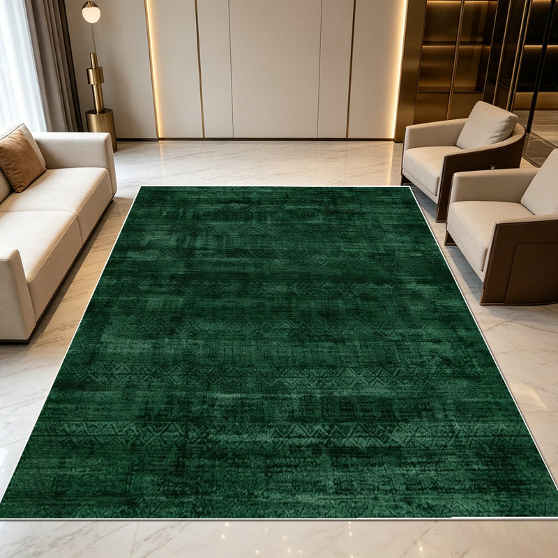 1PC Vintage Distressed Dark Emerald Woven area rugs for Living Room, Soft and Comfortable, Suitable for all seasons, easy-to-maintain, machine washable Indoor floor mat, Under Table Farmhouse suitable for Dining Area, Bedroom, Kitchen, Entryway, Home