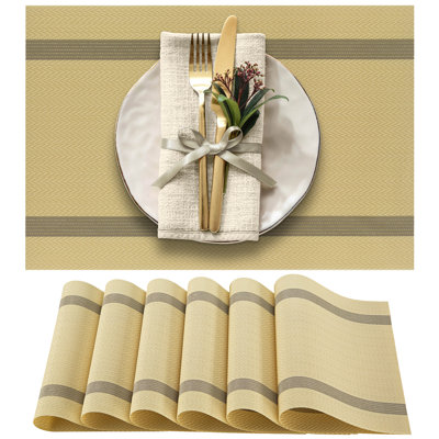 Iycess Vinyl Striped Rectangle Placemat