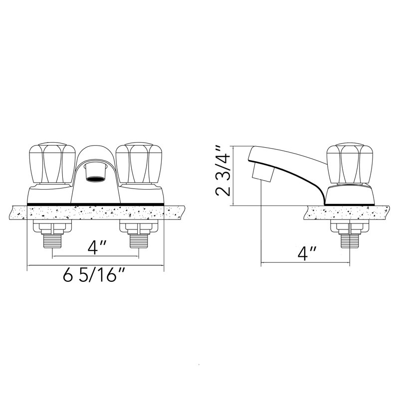 Centerset and Mounting / Installation Required 2 -handle Bathroom Faucet