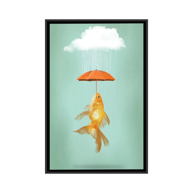 " Fish Cover " by Vin Zzep, Black Framed Canvas, No Mat, 26" H x 18" W x 1.5" D
