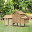 Cage à poulailler 59 po 59 po avec 2 portes, nichoir et plateau amovible, en bois naturel