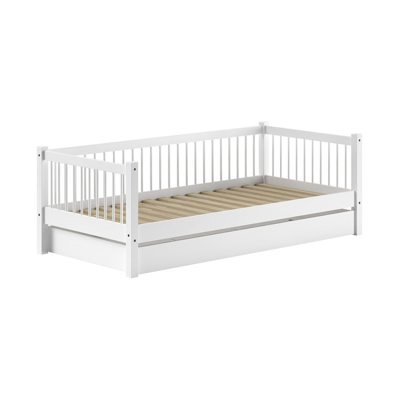 FORREST Buche European Single (90 x 200 cm) Solid Wood Bed Frame with Trundle