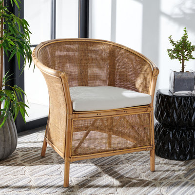 Fauteuil d'appoint en rotin avec coussin Minden