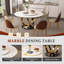 Table de salle à manger ronde avec plateau tournant à 360 ° lisse - Plateau en pierre frittée résistant aux taches et à la chaleur, design minimaliste moderne pour la salle à manger, la cuisine, le coin repas, l'espace compact-526759081