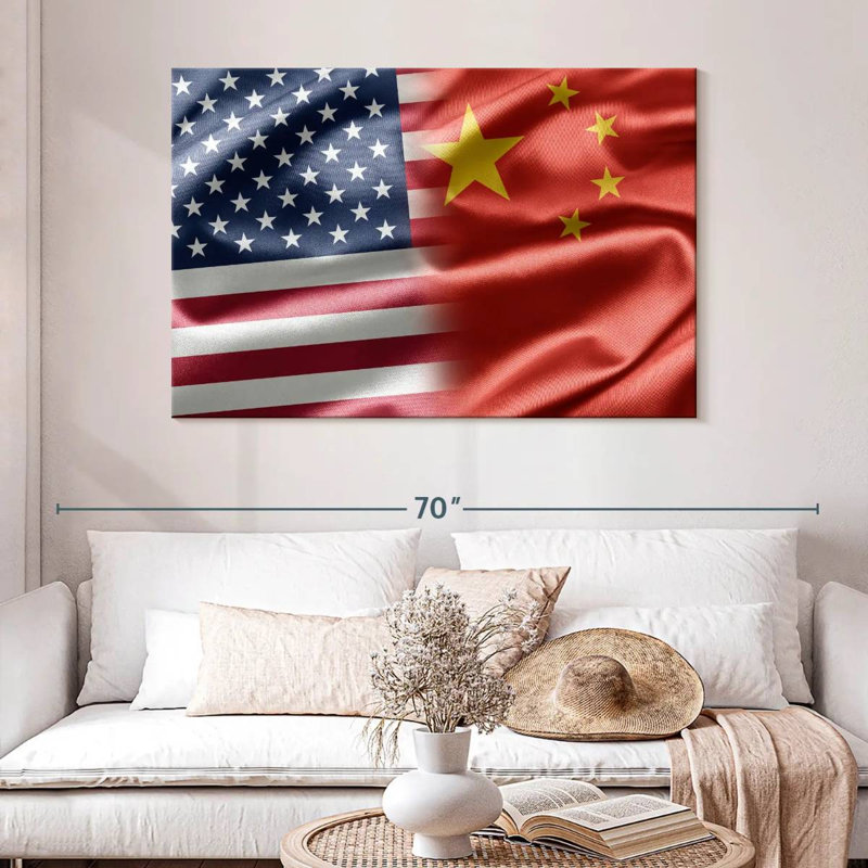 Borges China And USA Flag, 32" H x 48" W