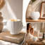Bougeoir en plastique blanc mat en forme de coquillage, pour chandelle parfumée, style nautique, à poser sur une table ou dans une salle de bain.
