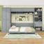 Lit escamotable 2 tiroirs en bois avec tablettes et garde-robe intégré-224813340-224813337