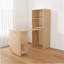 Bureau extensible avec tablettes de rangement et roues mobiles, pliable pour petits appartements et bureaux, Burlywood-1662243951