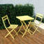 Ensemble bistro 3 pièces de table carrée pliable et chaises, jaune-128367997