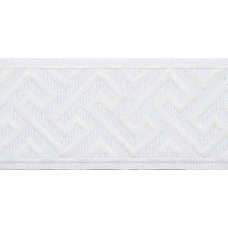 Tissu à bordure en ruban, Gris noix de coco / blanc