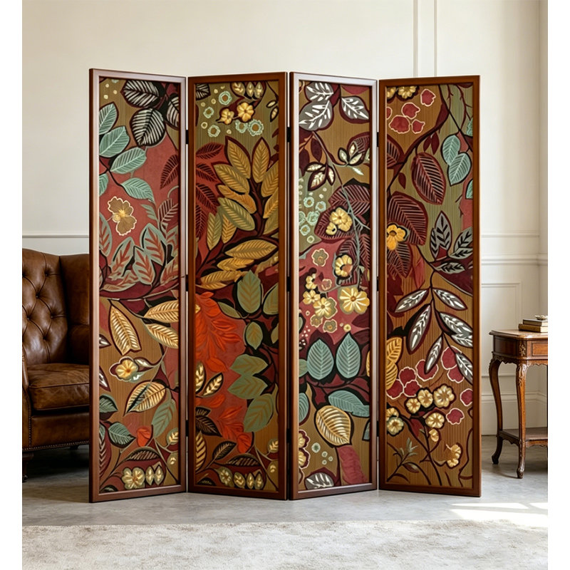 Paravent de chambre à coucher Qoiqisha, 4, 70.9" H x 70.9" W x 1.4" D