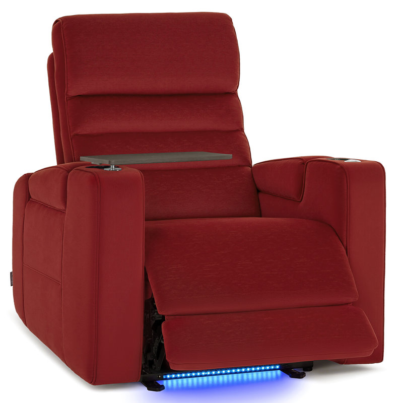 Siège de cinéma inclinable électrique avec appui-tête et plateau pivotant Zero-Gravity, Bourgogne, Fabric