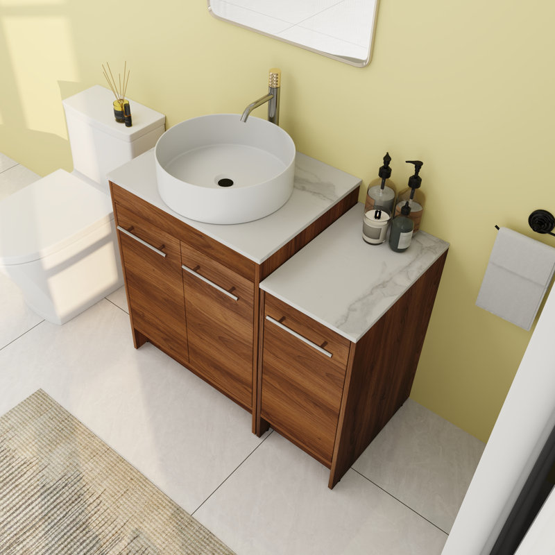 Meuble-lavabo simple 35,46 po avec comptoir en céramique