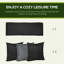 Balancelle de patio 3 places avec coussin, 3 coussins décoratifs et auvent réglable pour porche, jardin, bord de piscine, cour