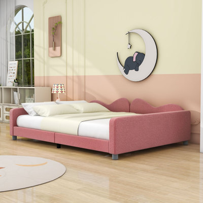 Wood Upholstered Daybed with Cloud-Shaped Backrest by Latitude Run
