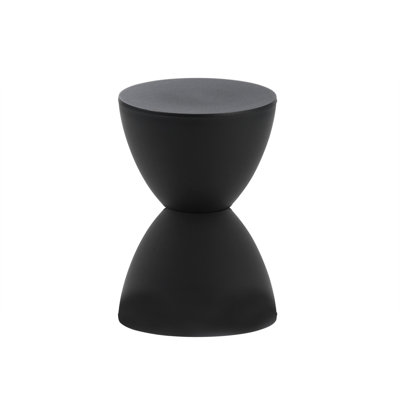  Contemporary 17" Black Plastic Round Pedestal End Table