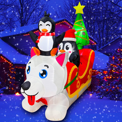 Freestanding Christmas Penguins Inflatable Outdoor Decoration