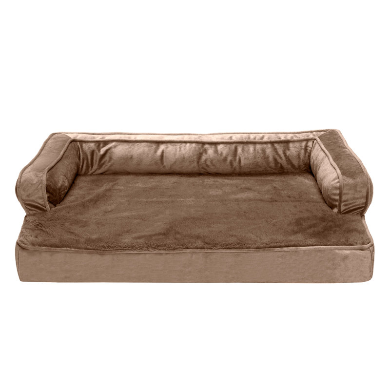 Medium Almondine Velvet Orthopedic Pet Sofa Bed