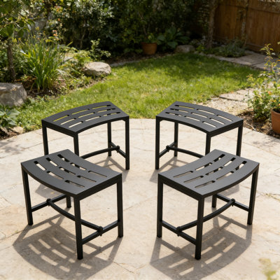 (Ensemble de 4) Tabourets de patio en métal pour l'extérieur