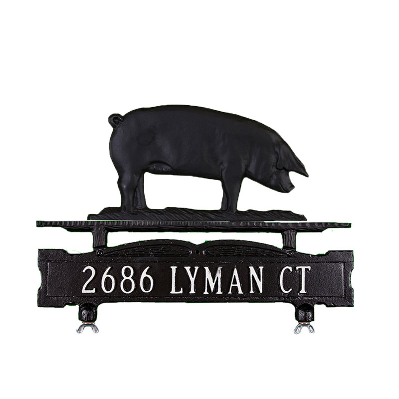 1-Line Mailbox Sign, Yes, Satin Black