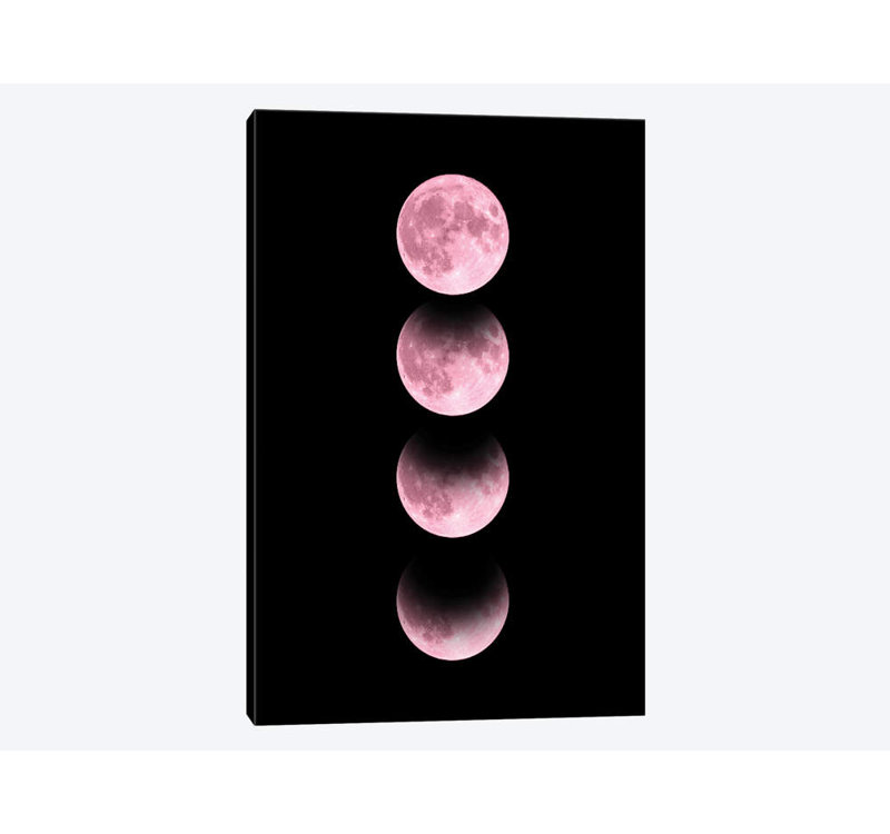 «Pink Moon», impression sur toile, H 12 po x l 8 po x P 0,75 po, Pas de tapis, Toile tendue