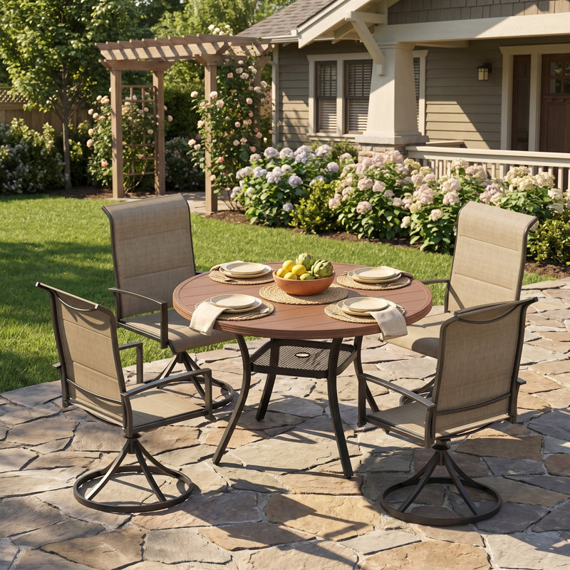 ensemble repas de patio, Brun