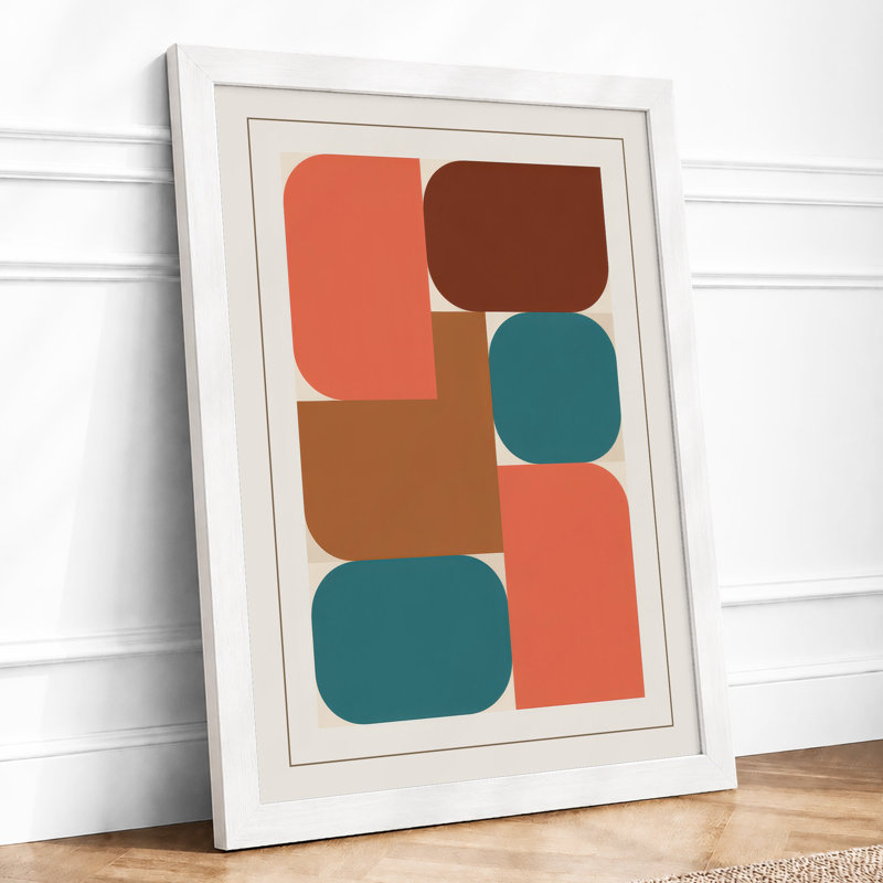 Colour and Form Geometric - Framed Print, A3 - 42.0 x 29.7 cm, White