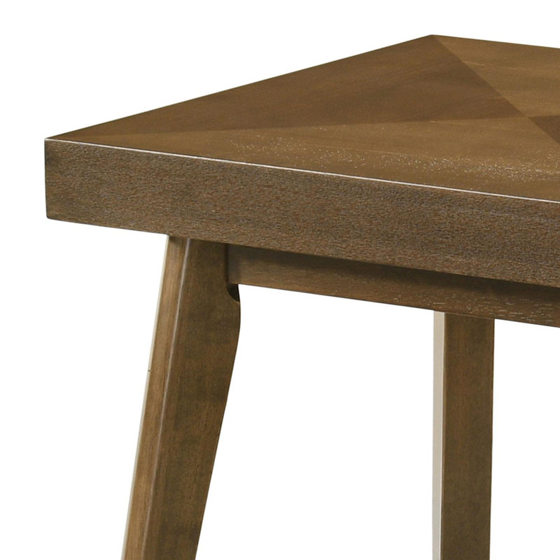 Square Wood Side End Table Walnut Brown