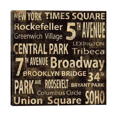 NYC In Words by Luke Wilson - No Frame Print on Canvas
