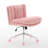 W26.4 inch Wider seat Office Chair,Artificial rabbit hair Home Office Chair with Metal Base,Adjustable Desk Chair Swivel Office Chair,Vanity Chair(Pink)-1354368792