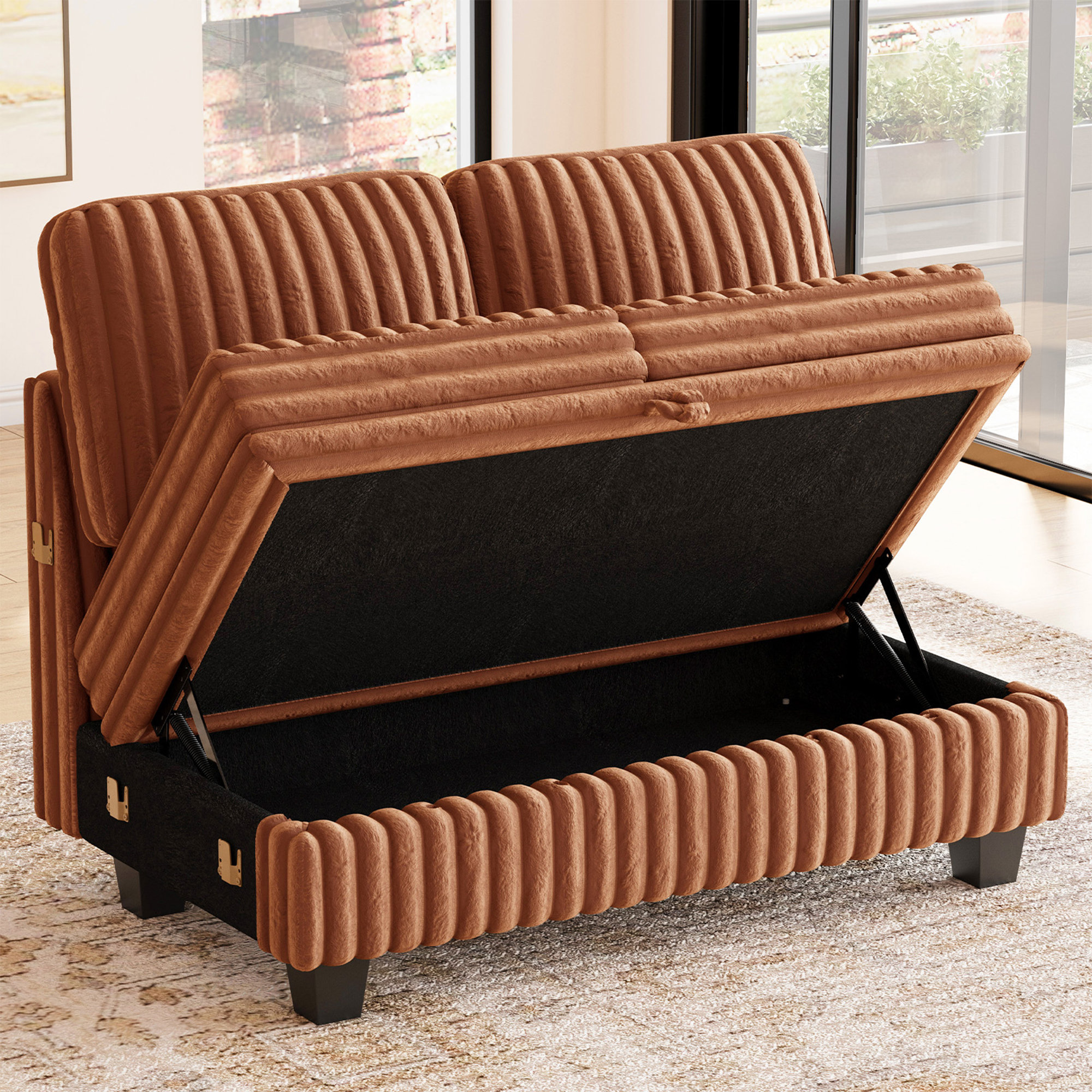 Corduroy Double Seat Module Part BFor Modular Sofa