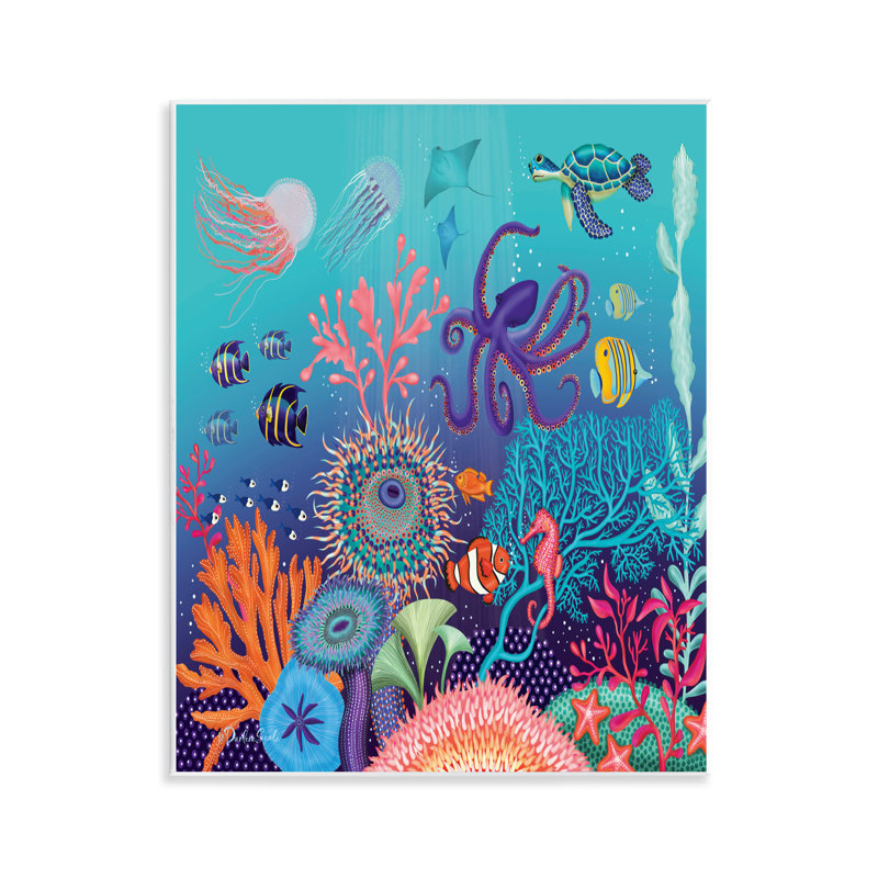  Art mural magique récif sous-marin par Darlene Seale