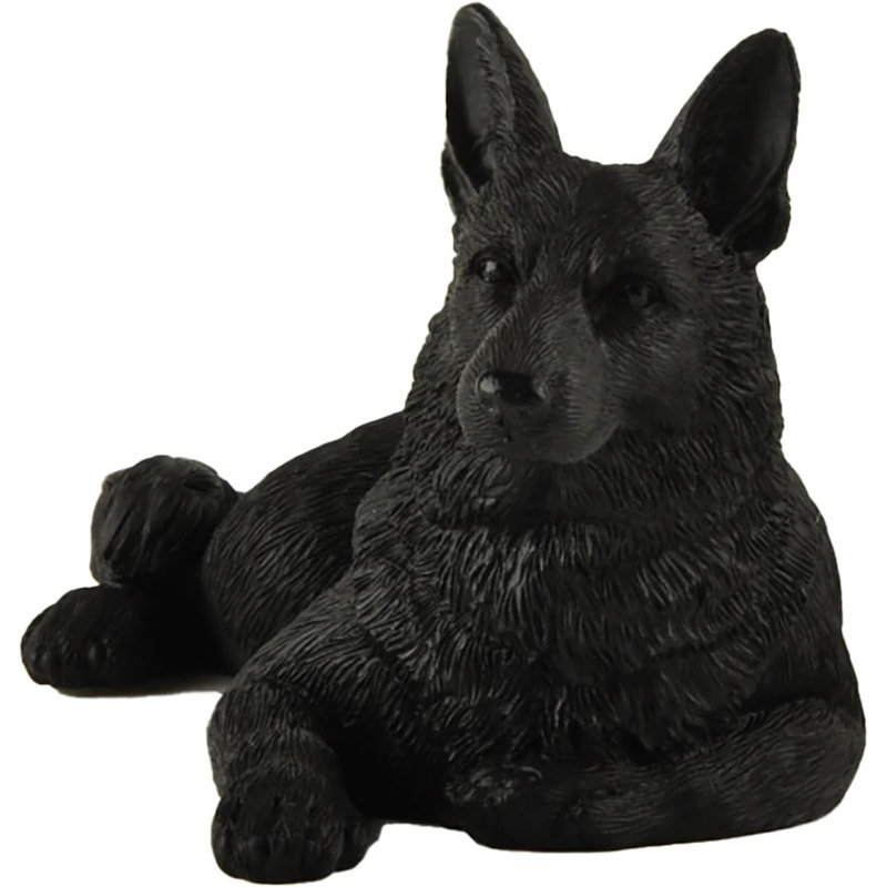 Black German Shepherd Statue