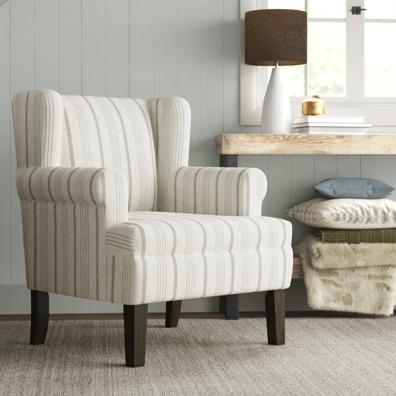 Anastacio 31.5" Wide Classic Wingback Chair, Polyester Dove Gray