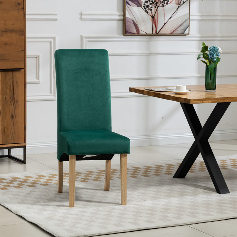 Rimini 0cm H Upholstered Dining Chair, Velvet/Green