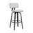 Khymari Modern Swivel Counter or Bar Height Armless Bar Stool in Fabric, Wood, and Metal-1441246936