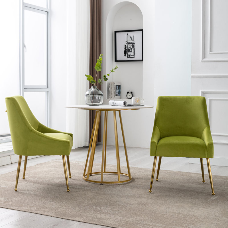 Chaise d'appoint en velours 21,25 po Khivi, Vert clair